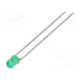 2 pcs x VISHAY - TLHG4200 - LED, 3mm, green, 6.3÷10mcd, 22°, Front: convex, 2.4÷3V, No.of term: 2