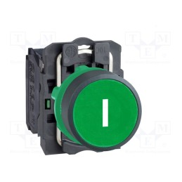 1 pcs x SCHNEIDER ELECTRIC - XB5AA3311 - Switch: push-button, 22mm, Stabl.pos: 1, NO, green, none, 3A/240VAC