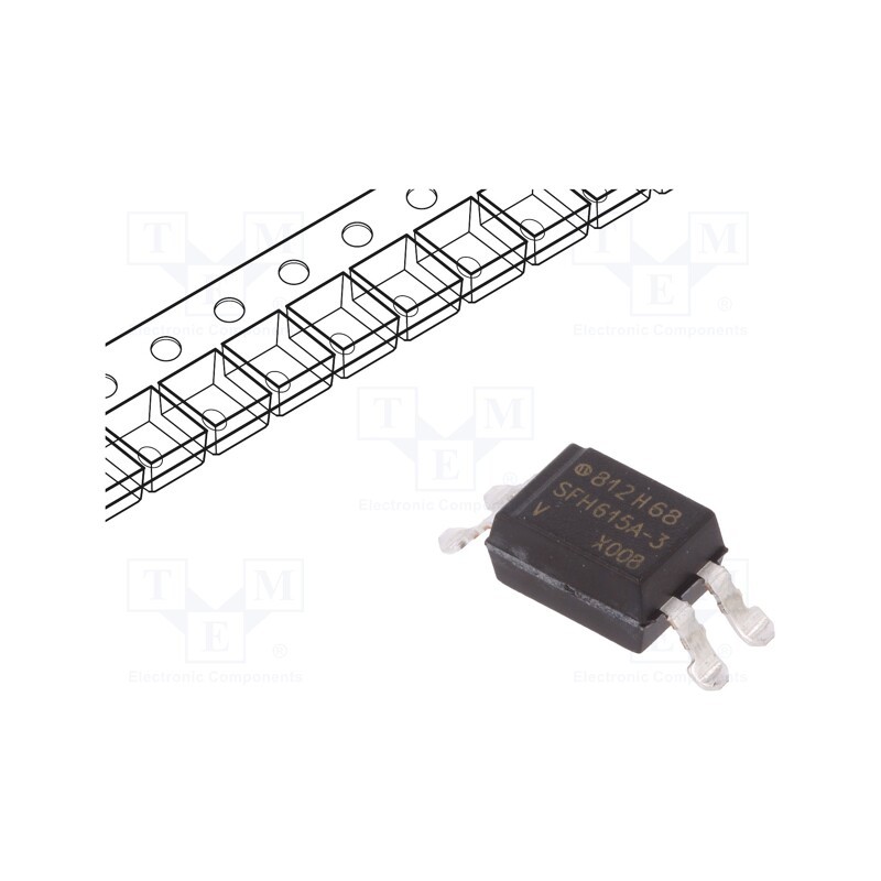2 pcs x VISHAY - SFH615A-3X008T - Optocoupler, SMD, Ch: 1, OUT: transistor, Uinsul: 5.3kV, Uce: 70V