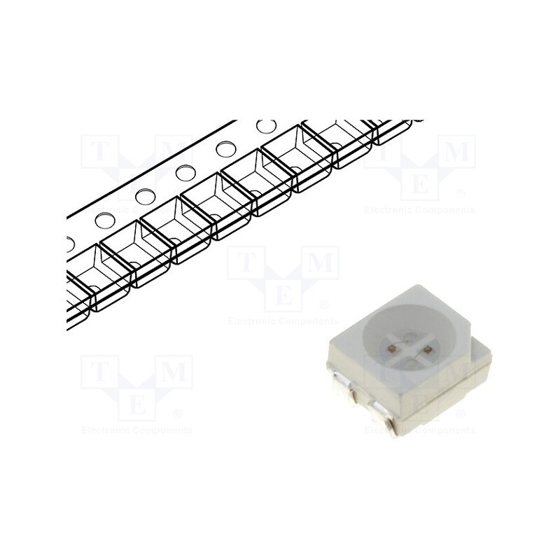 2 pcs x KINGBRIGHT ELECTRONIC - KAA-3528ESGS - LED, SMD, 3528,PLCC4, red/green, 3.5x2.8x1.9mm, 120°, 20mA
