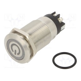 1 pcs x ONPOW - LAS1GQF-11ZET/L/W/12V/S - Switch: vandal resistant, Pos: 2, SPDT, 3A/220VAC, 5A/24VDC, IP65