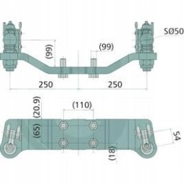 The rear wheel steering system is bent on both sides
