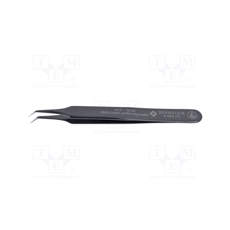 1 pcs x BERNSTEIN - 5-852-13 - Tweezers, Blade tip shape: sharp, Tweezers len: 110mm, ESD