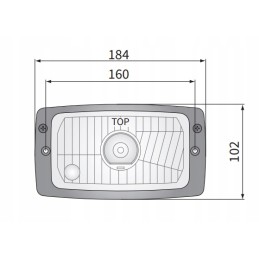White h4 road headlight 184x102, 3-function