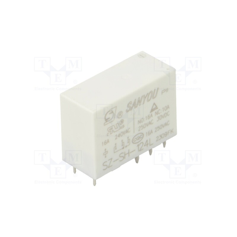 1 pcs x SANYOU - SZ-SH-124L - Relay: electromagnetic, SPDT, Ucoil: 24VDC, Icontacts max: 16A, 16A