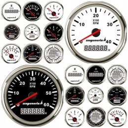 Hour meter 52 mm white