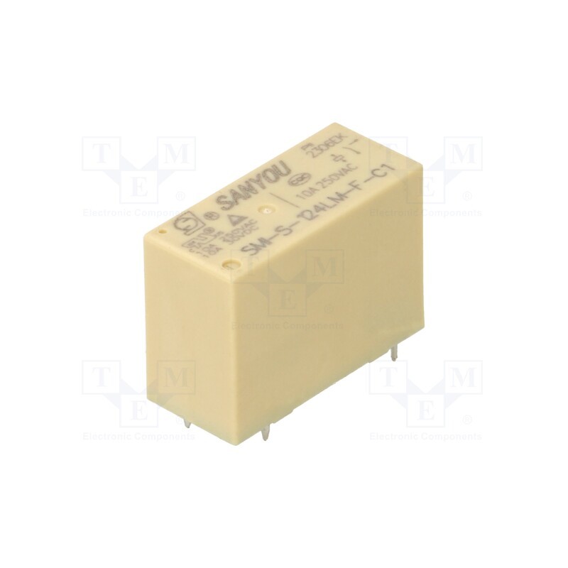1 pcs x SANYOU - SMI-S-124LM-C1 - Relay: electromagnetic, SPST-NO, Ucoil: 24VDC, Icontacts max: 12A