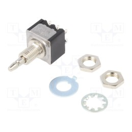 1 pcs x KNITTER-SWITCH - MPS 203 R - Switch: push-button, Pos: 2, DPDT, 3A/125VAC, ON-(ON), Illumin: none