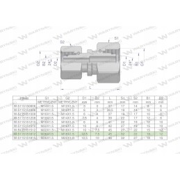 Metric hydraulic connector aa m26x1 5 18l x m1