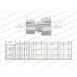 Metric hydraulic connector aa m26x1 5 18l x m2