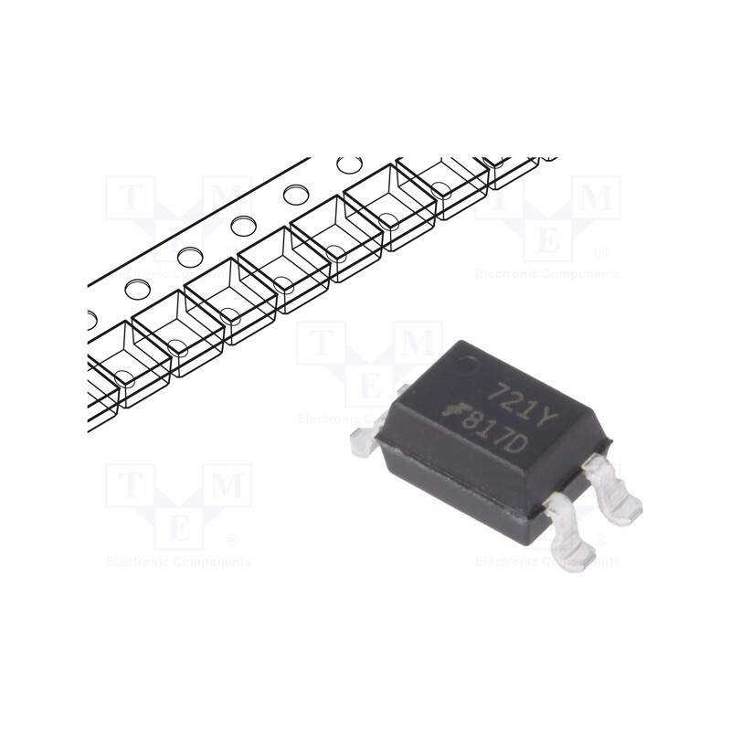 2 pcs x ONSEMI - FOD817DS - Optocoupler, SMD, Ch: 1, OUT: transistor, Uinsul: 5kV, Uce: 70V, SO4