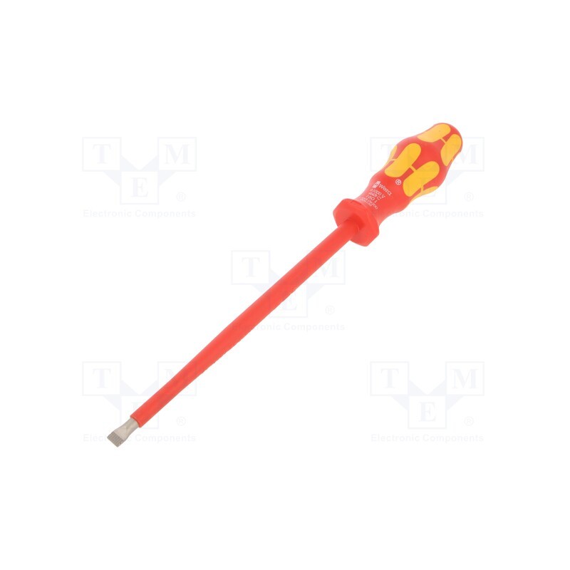 1 pcs x WERA - 5006135001 - Screwdriver, insulated, slot, 8,0x1,6mm, Blade length: 200mm