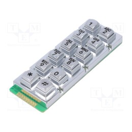 1 pcs x ACCORD - AK-206-A-SSB-WP-MM - Keypad: metal, No.of butt: 12, none, metal, 200mΩ, 1.5N, 20mA