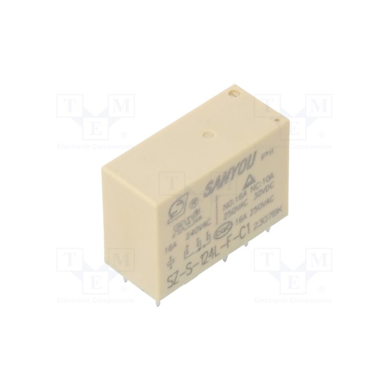 1 pcs x SANYOU - SZ-S-124L-C1 - Relay: electromagnetic, SPDT, Ucoil: 24VDC, Icontacts max: 16A, 16A