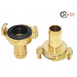 Claw connector for hose 16 mm, brass