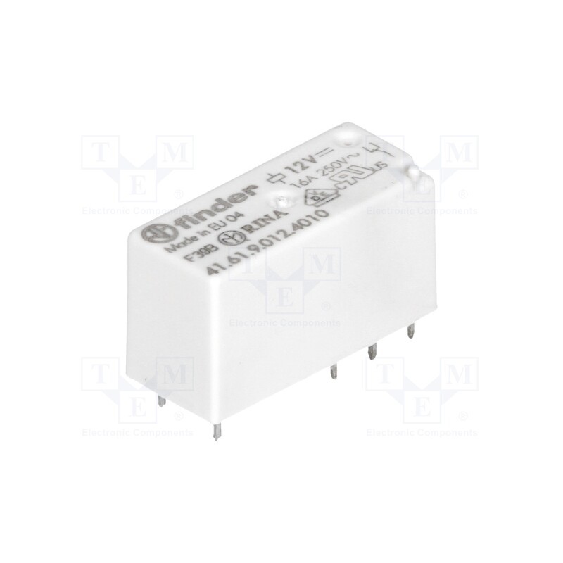 1 pcs x FINDER - 41.61.9.012.4010 - Relay: electromagnetic, SPDT, Ucoil: 12VDC, 30A, 16A/250VAC, PCB