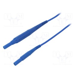 1 pcs x SCHu00dcTZINGER - MSFK B441 / 1 / 150 / BL - Test lead, 8A, banana plug 4mm,both sides, Len: 1.5m, blue