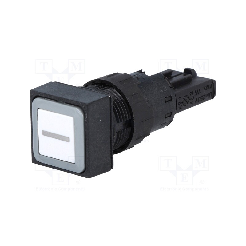 1 pcs x EATON ELECTRIC - Q18D-20 - Switch: push-button, 16mm, Stabl.pos: 1, white, Pos: 2, -25÷70°C