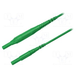 1 pcs x SCHu00dcTZINGER - MSFK B441 / 1 / 150 / GN - Test lead, 8A, banana plug 4mm,both sides, Len: 1.5m, green