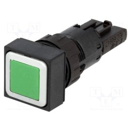 1 pcs x EATON ELECTRIC - Q18D-GN - Switch: push-button, 16mm, Stabl.pos: 1, green, Pos: 2, -25÷70°C