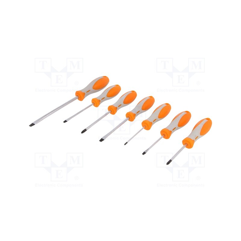 1 set x AVIT - AV05015 - Kit: screwdrivers, Pozidriv®,slot, 7pcs.