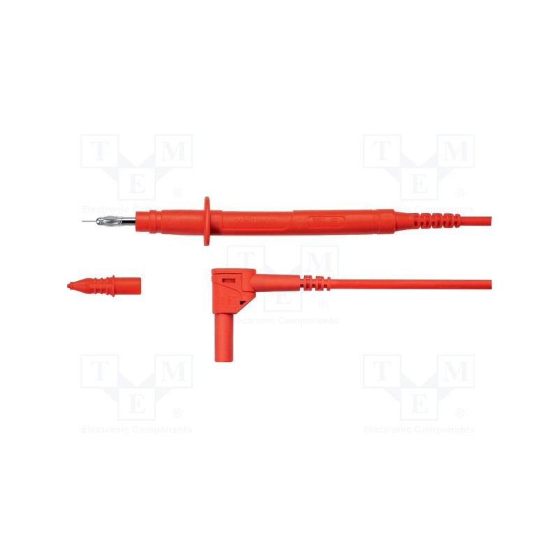 1 pcs x SCHu00dcTZINGER - SPL 2315 / 2.5 / 100 / RT - Test lead, 32A, probe tip x2,angular banana plug 4mm x2, Len: 1m