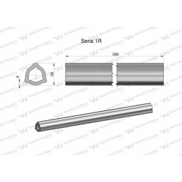 PTO shaft inner pipe, series 1r 29x4 mm 390 mm