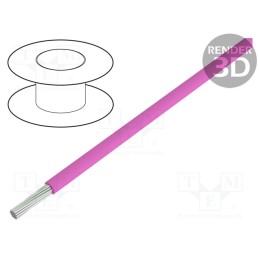 100 m x HELUKABEL - 26414 - Wire, LiYv, stranded, Cu, 0.14mm2, PVC, pink, 500V, 100m, Class: 5
