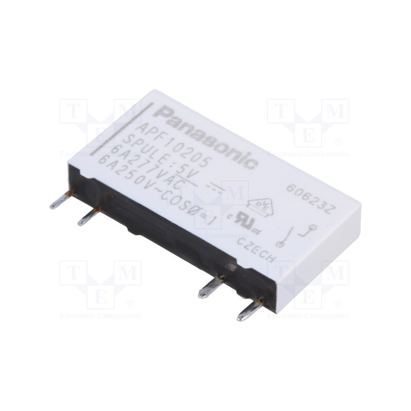 1 pcs x PANASONIC - APF10205 - Relay: electromagnetic, SPST-NO, Ucoil: 5VDC, Icontacts max: 6A