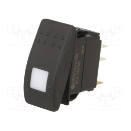 1 pcs x SWITCH COMPONENTS - SRD1-2A-DC-1-BRN - ROCKER, DPST, Pos: 2, OFF-ON, 20A/14VDC, black, IP56, LED, Body: black