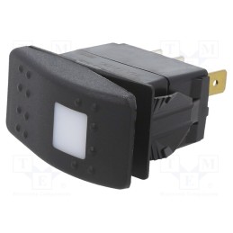 1 pcs x SWITCH COMPONENTS - SRD1-2A-DC-1-BGN - ROCKER, DPST, Pos: 2, OFF-ON, 20A/14VDC, black, IP56, LED, Body: black