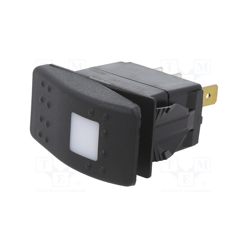 1 pcs x SWITCH COMPONENTS - SRD1-2A-DC-1-BGN - ROCKER, DPST, Pos: 2, OFF-ON, 20A/14VDC, black, IP56, LED, Body: black