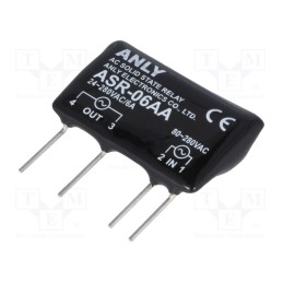 1 pcs x ANLY ELECTRONICS - ASR-06AA - Relay: solid state, Ucntrl: 80÷280VAC, 6A, 24÷280VAC, THT, SIP