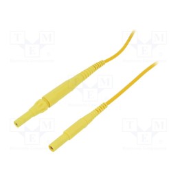 1 pcs x SCHu00dcTZINGER - MSFK B441 / 1 / 200 / GE - Test lead, 8A, banana plug 4mm,both sides, Len: 2m, yellow