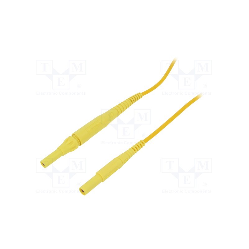 1 pcs x SCHu00dcTZINGER - MSFK B441 / 1 / 200 / GE - Test lead, 8A, banana plug 4mm,both sides, Len: 2m, yellow