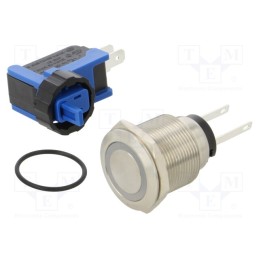 1 pcs x ONPOW - LCA22-11ZE/W/24V/S - Switch: vandal resistant, Pos: 2, SPST NC + NO, 300mA/250VDC, IP65