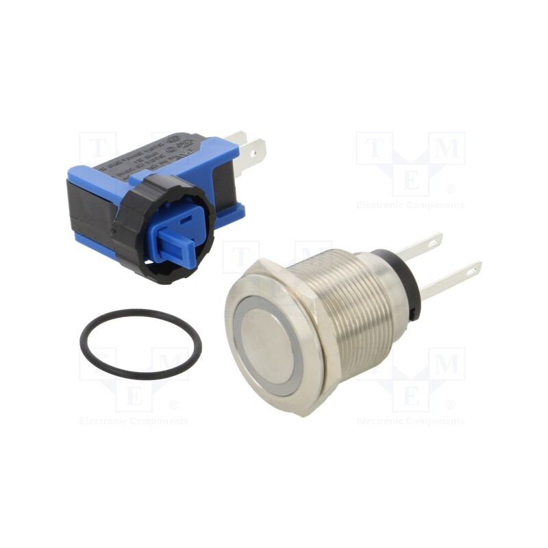 1 pcs x ONPOW - LCA22-11ZE/W/24V/S - Switch: vandal resistant, Pos: 2, SPST NC + NO, 300mA/250VDC, IP65