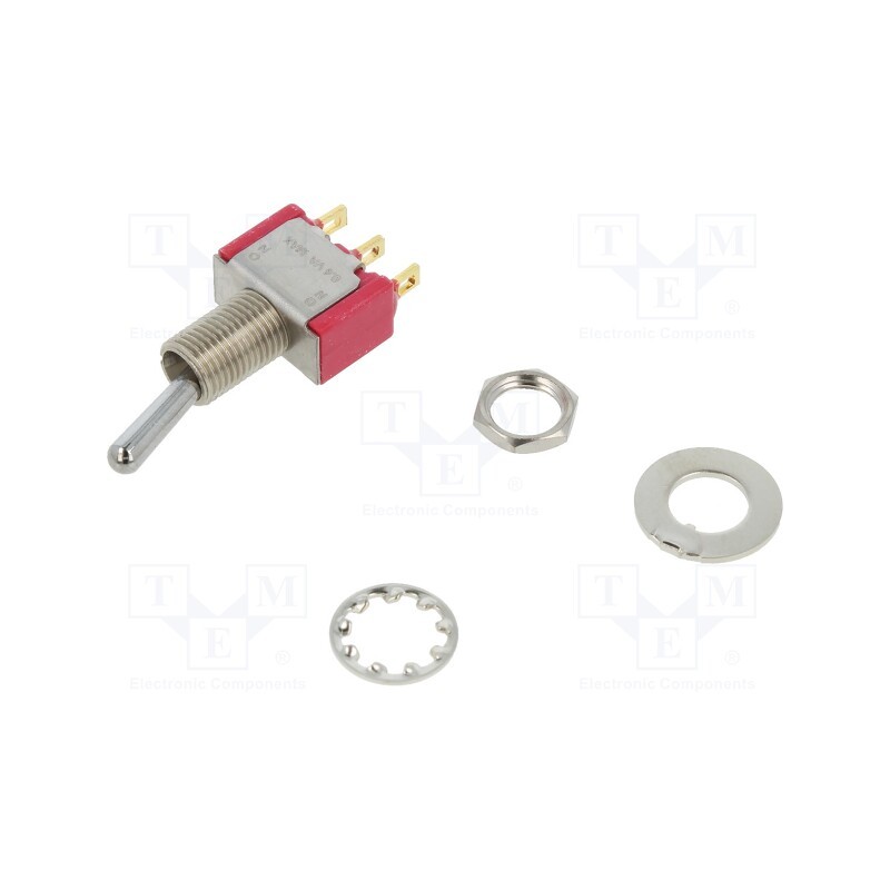 1 pcs x C&K - 7108SYZBE - Switch: toggle, Pos: 2, SPDT, ON-(ON), 0.02A/20VAC, 0.02A/20VDC