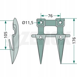 Forged double bayonet with bison guide from 056