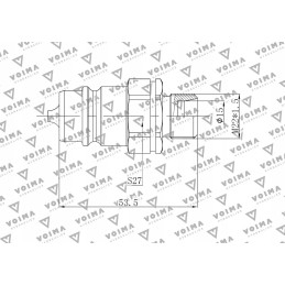 Hydraulic quick connector, Euro plug M22x1, 5 threads