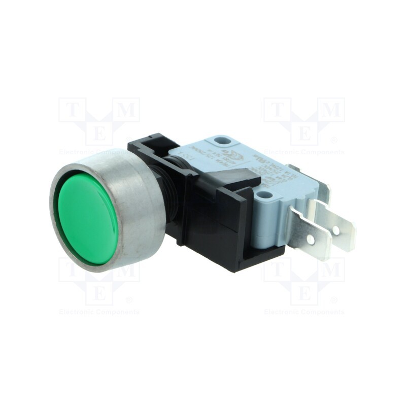 1 pcs x BULGIN - C0911KBAAL - Switch: push-button, Pos: 2, SPDT, 16A/250VAC, ON-(ON), Ø12.7mm