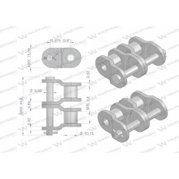 Industrial chain link p10ah 2 ansi a 50h