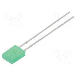 2 pcs x LUMEX - SSL-LX2573GD - LED, rectangular, 2x5x7mm, green, 10mcd, 110°, Front: flat, 20mA