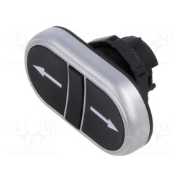 1 pcs x LOVATO ELECTRIC - LPCB7191 - Switch: double, 22mm, Stabl.pos: 1, black/black, IP66,IP67,IP69K