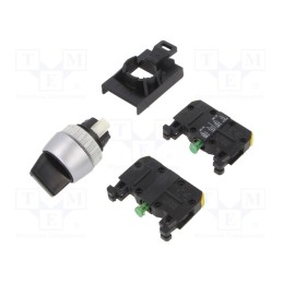 1 pcs x SPAMEL - ST22-P3.CZ-20 - Switch: rotary, 22mm, Stabl.pos: 3, NO x2, black, IP65, prominent