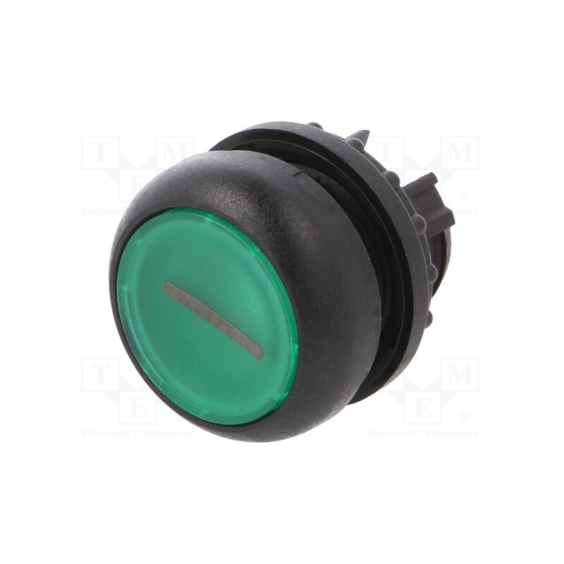 1 pcs x EATON ELECTRIC - M22S-DRL-G-X1 - Switch: push-button, 22mm, Stabl.pos: 2, green, M22-FLED,M22-LED