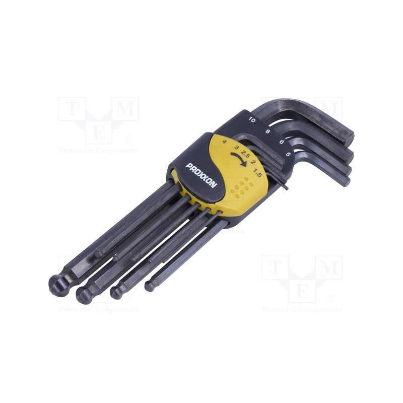 1 set x PROXXON - 23946 - Wrenches set, hex key,spherical, 9pcs.
