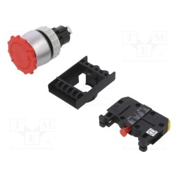 1 pcs x SPAMEL - ST22-B-01 - Switch: emergency stop, 22mm, Stabl.pos: 2, NC, red, IP65, mushroom