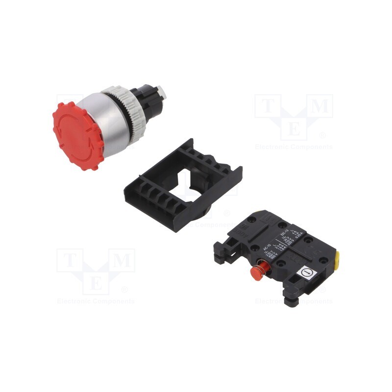 1 pcs x SPAMEL - ST22-B-01 - Switch: emergency stop, 22mm, Stabl.pos: 2, NC, red, IP65, mushroom