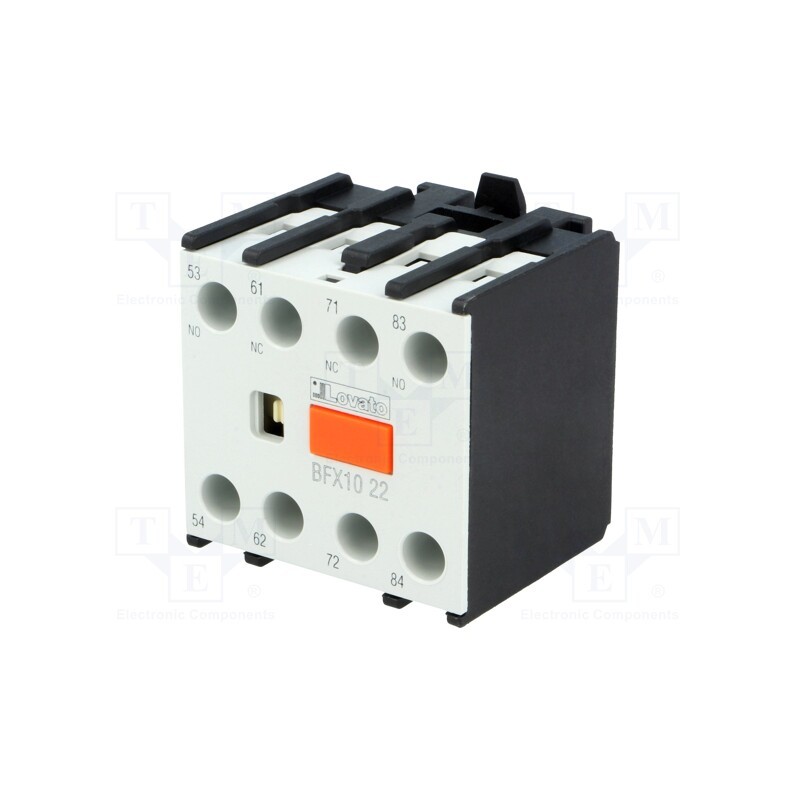 1 pcs x LOVATO ELECTRIC - BFX1022 - Auxiliary contacts, Series: BF, Leads: screw terminals, front